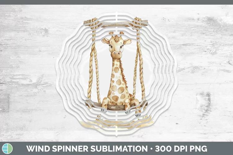 Swinging Giraffe Wind Spinner Sublimation Spinner Designs