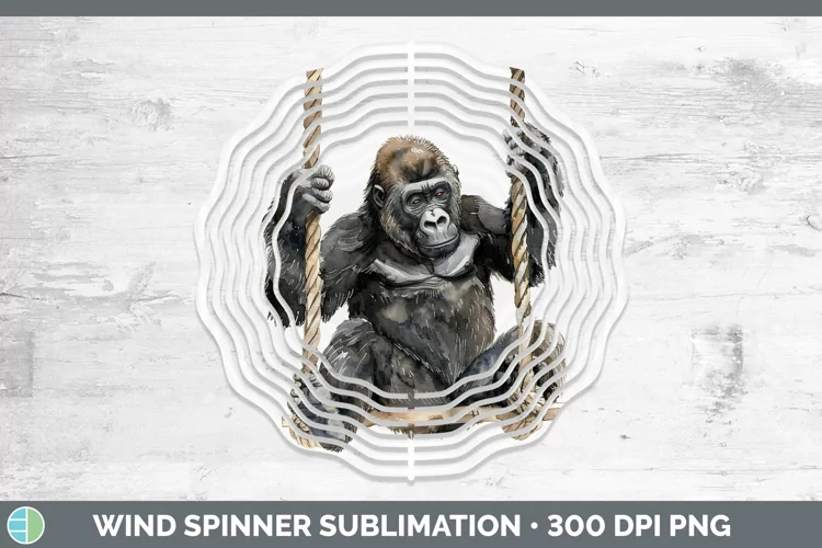 Swinging Gorilla Wind Spinner Sublimation Spinner Designs