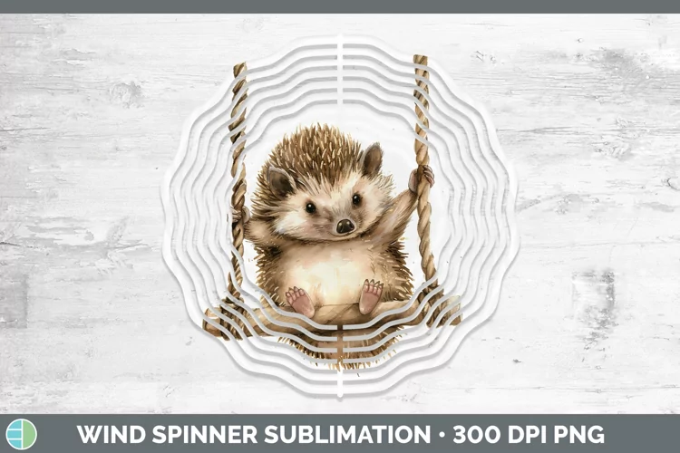 Swinging Hedgehog Wind Spinner Sublimation Spinner Designs