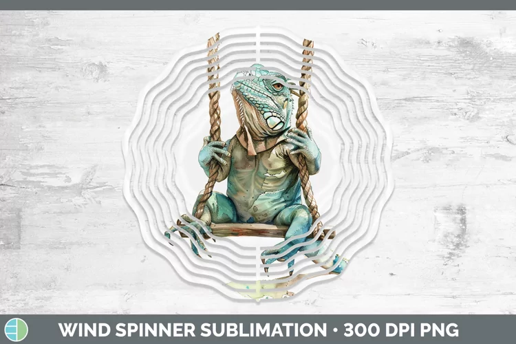 Swinging Iguana Wind Spinner Sublimation Spinner Designs