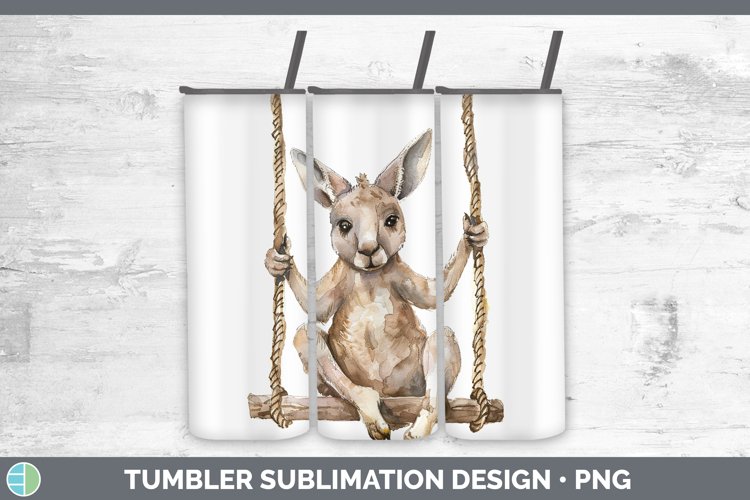 Swinging Kangaroo Tumbler Sublimation 20 oz Skinny Tumbler D