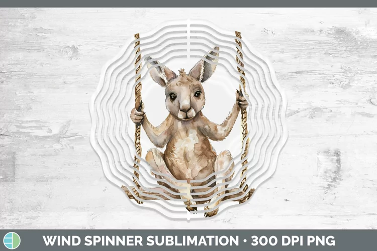 Swinging Kangaroo Wind Spinner Sublimation Spinner Designs