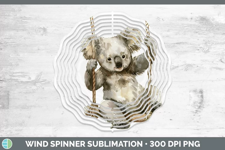 Swinging Koala Wind Spinner Sublimation Spinner Designs