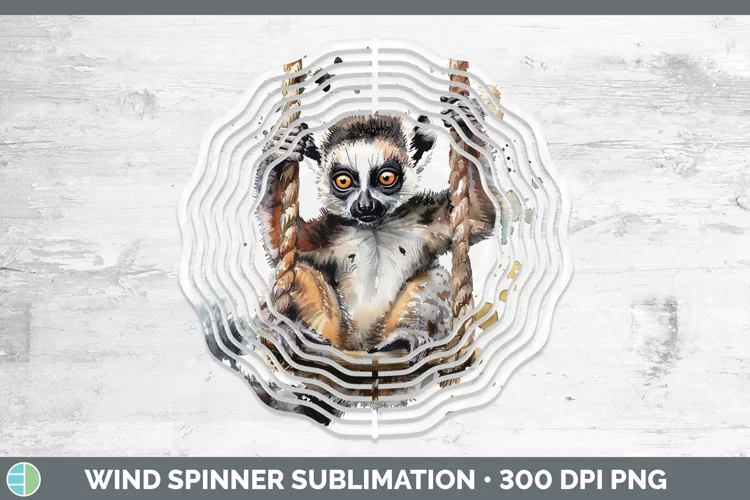 Swinging Lemur Wind Spinner Sublimation Spinner Designs