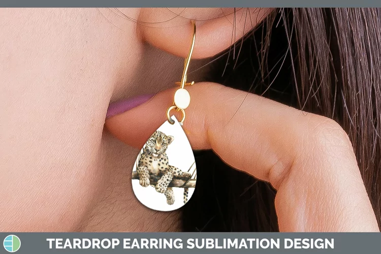 Swinging Leopard Teardrop Earrings Sublimation Earrings Desi