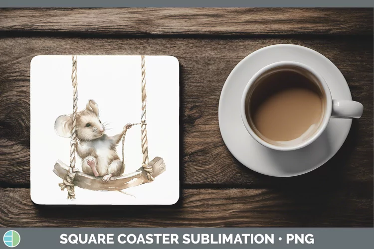 Swinging Mouse Square Coaster Sublimation Coaster Designs