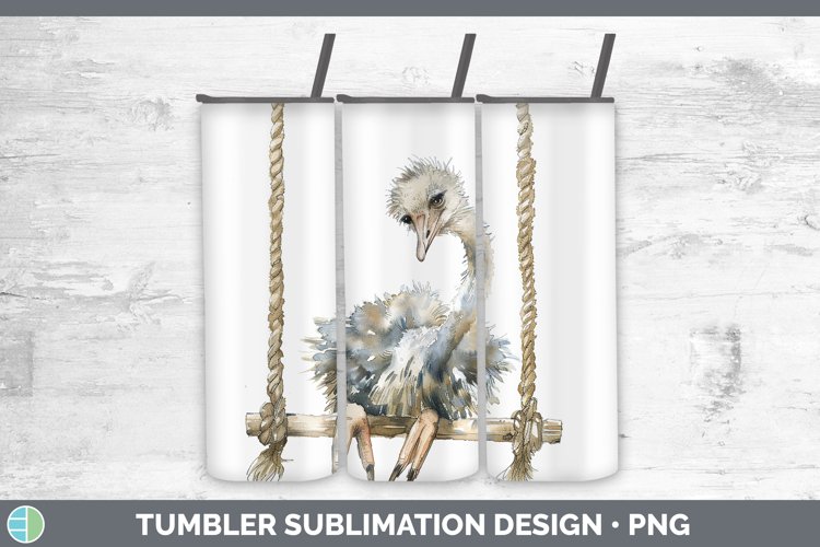 Swinging Ostrich Tumbler Sublimation 20 oz Skinny Tumbler De