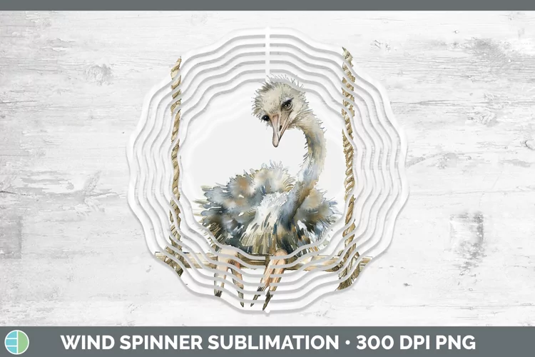 Swinging Ostrich Wind Spinner Sublimation Spinner Designs