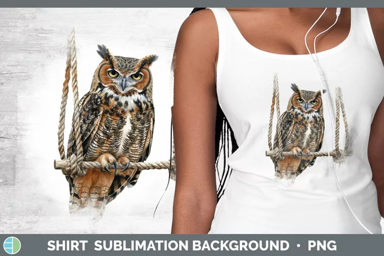 Swinging Owl Shirt Sublimation Sublimation Background Design