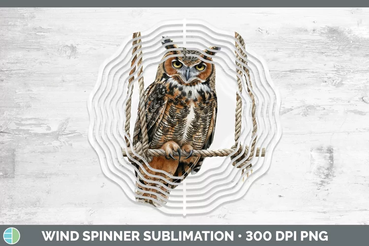 Swinging Owl Wind Spinner Sublimation Spinner Designs