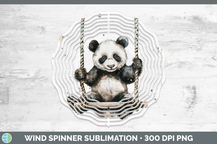 Swinging Panda Wind Spinner Sublimation Spinner Designs