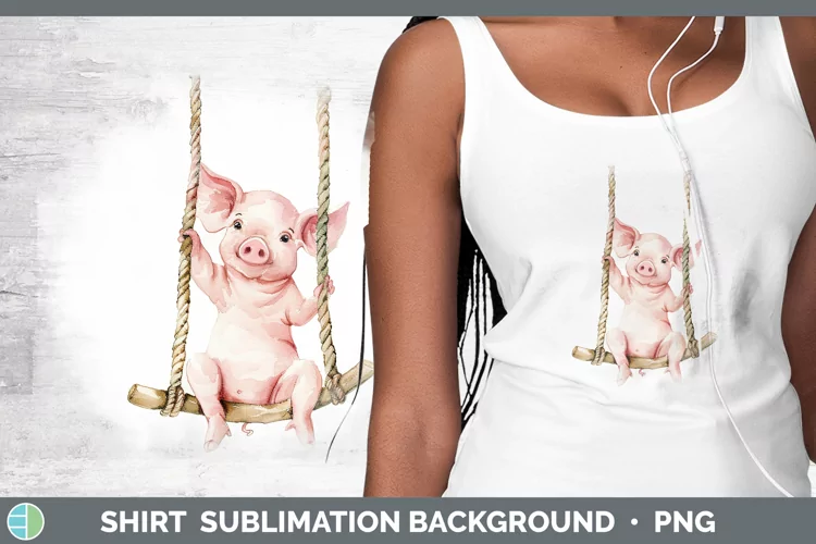 Swinging Pig Shirt Sublimation Sublimation Background Design