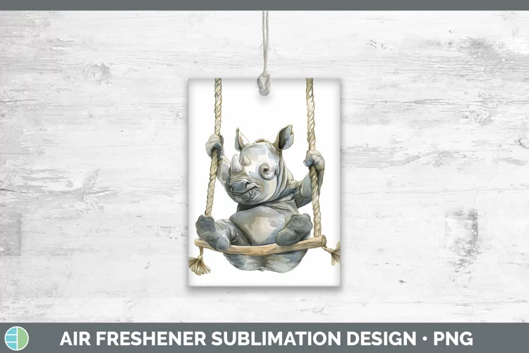 Swinging Rhino Air Freshener Sublimation Car Freshener Desig