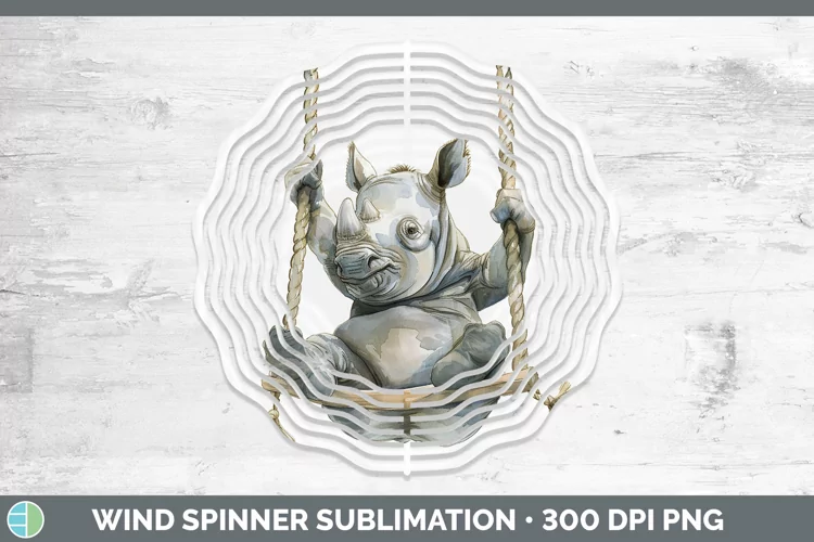 Swinging Rhino Wind Spinner Sublimation Spinner Designs