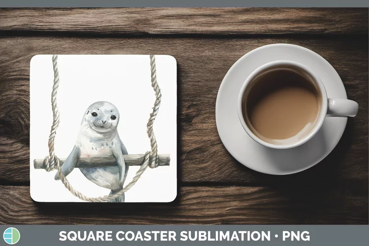 Swinging Seal Square Coaster Sublimation Coaster Designs