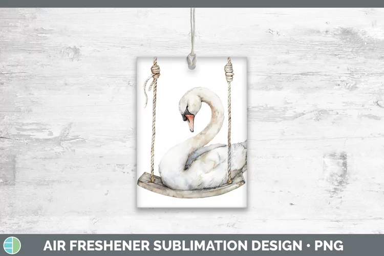 Swinging Swan Air Freshener Sublimation Car Freshener Design