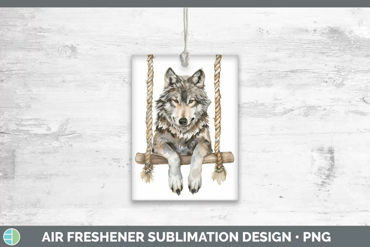Swinging Wolf Air Freshener Sublimation Car Freshener Design