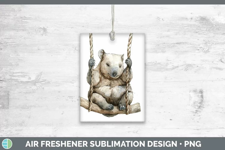 Swinging Wombat Air Freshener Sublimation Car Freshener Desi