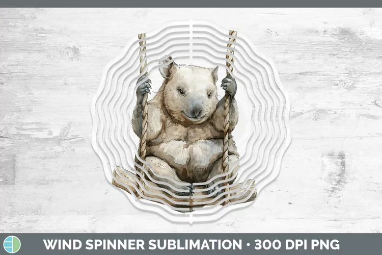 Swinging Wombat Wind Spinner Sublimation Spinner Designs
