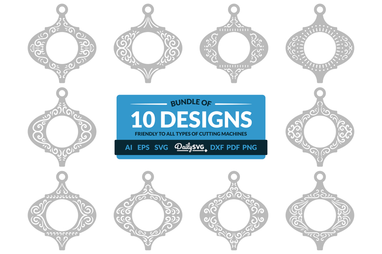 Swirl Arabesque Ornament Christmas Lasercut