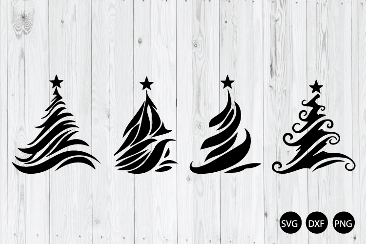 Swirl Christmas Tree SVG, Christmas Trees SVG, Christmas SVG
