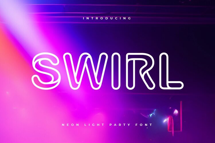 SWIRL - Neon Light Party Font example image 1