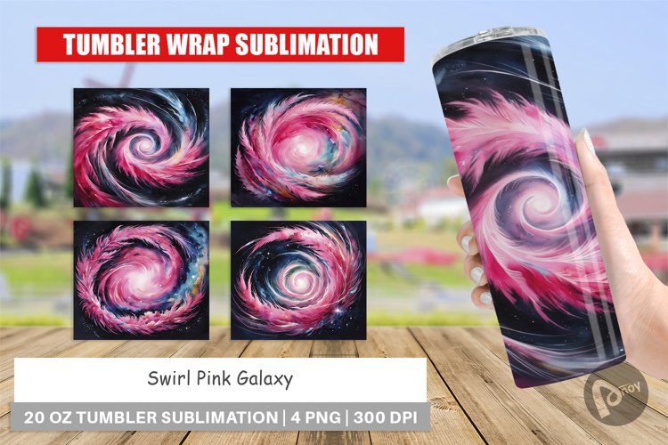 Tumbler Wrap Swirl Pink Galaxy