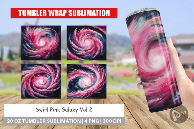 Tumbler Wrap Swirl Pink Galaxy example image 1