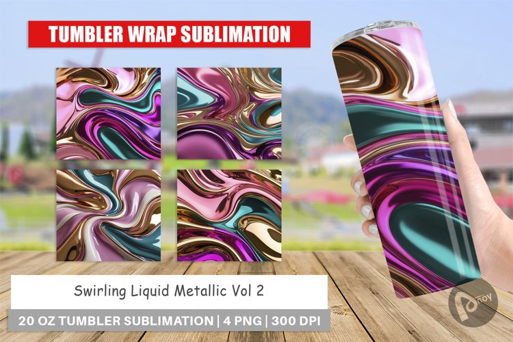 Tumbler Wrap Swirling Liquid Metallic