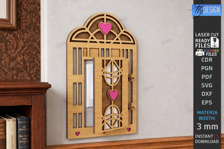 Switch Cover Door Laser Cut | 3D Door Light Switch Cover SVG example image 1