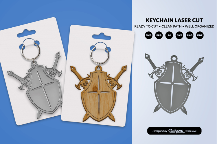 Medieval Sword Keychain SVG