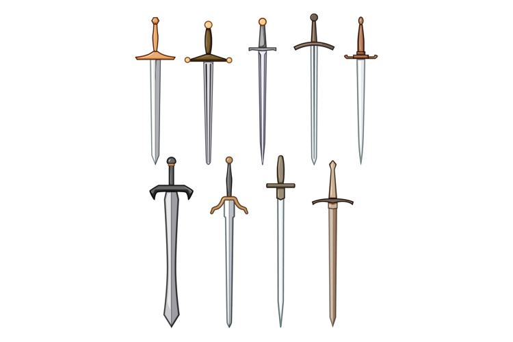 sword knight set cartoon
