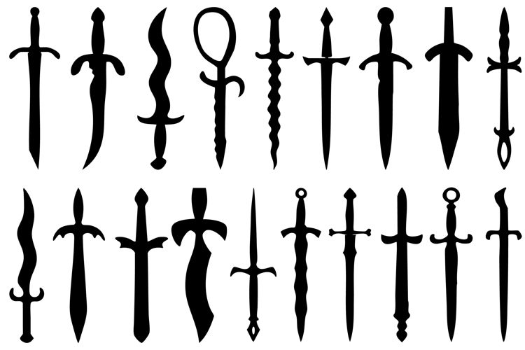 Sword Silhouette Vector Bundle