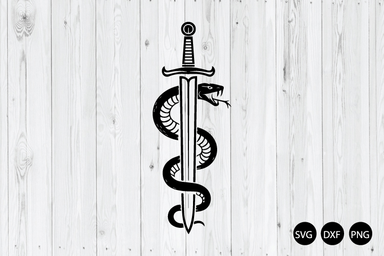 Snake Around The Sword SVG, Snake SVG, Sword SVG, Tattoo SVG
