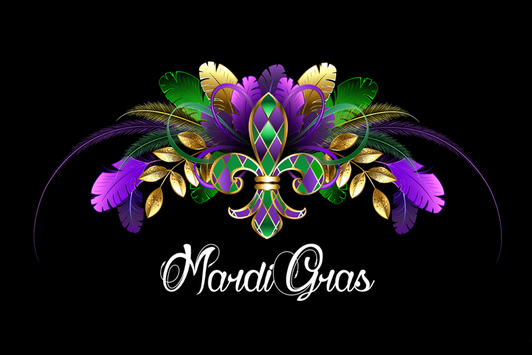 Symmetrical Mardi Gras decoration