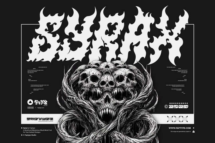 Syrax | Brutal Black Metal Typeface