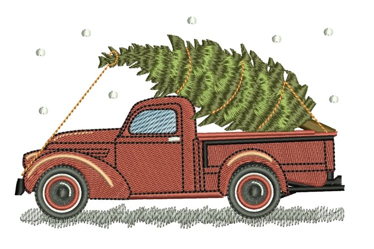 Christmas Pickup Embroidery Design example image 1