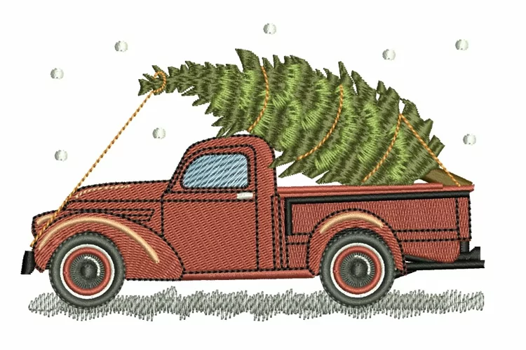 Christmas Pickup Embroidery Design