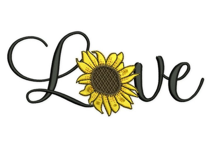 Sunflower Love Embroidery Design