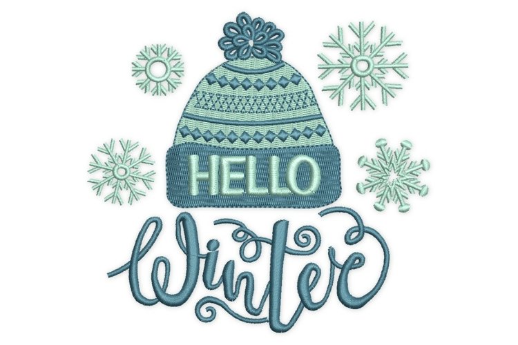 Hello Winter Embroidery Design example image 1