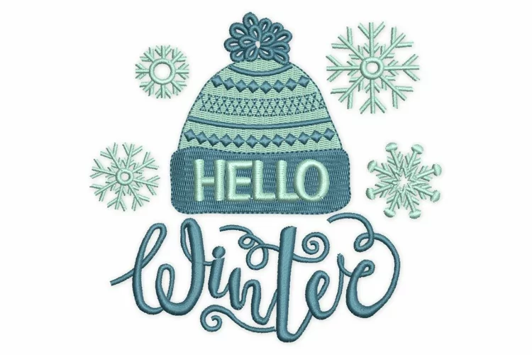 Hello Winter Embroidery Design