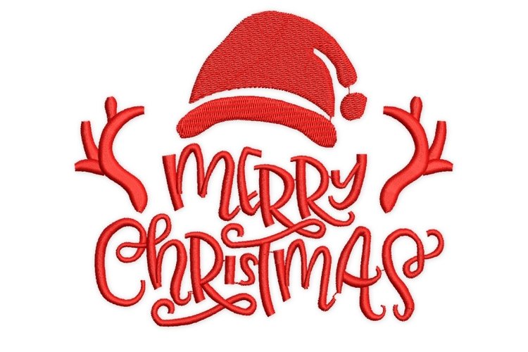Merry Christmas Embroidery Design