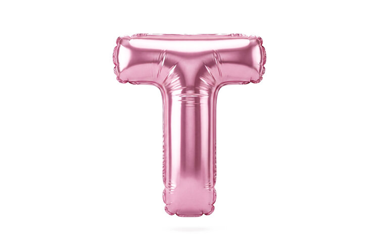 Pink Metallic Letter T Foil Balloon Party Decoration example image 1