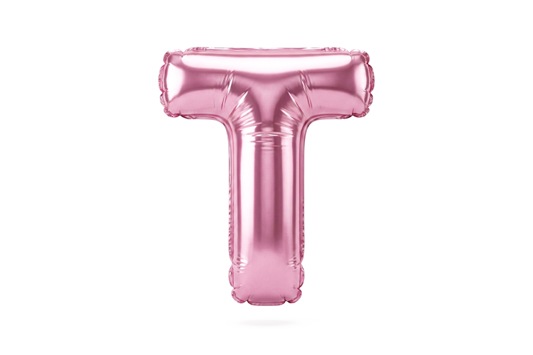Pink Metallic Letter T Foil Balloon Party Decoration