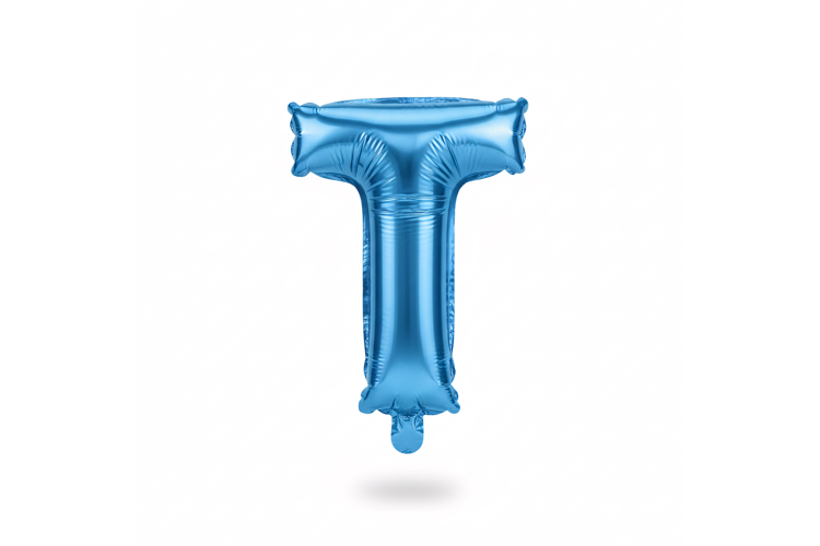 Blue Metallic Letter T Foil Balloon Party Decoration
