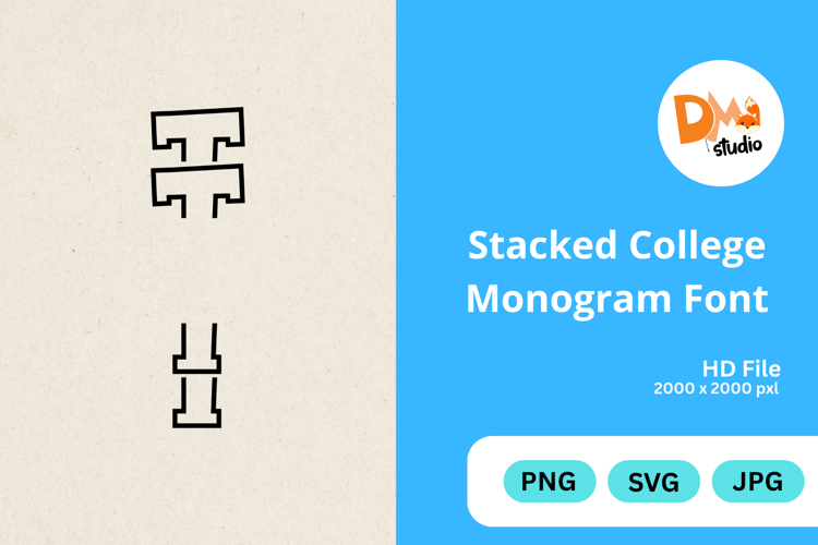 Stacked College Monogram Font