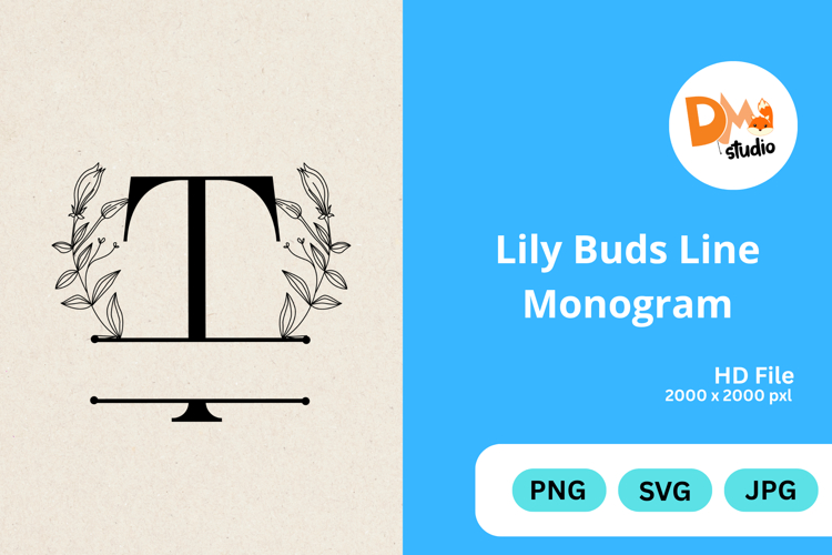 Lily Buds Line Monogram