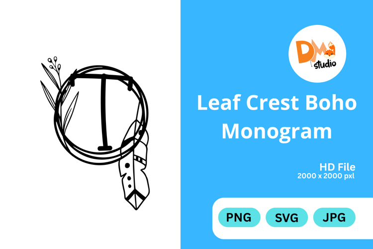 Leaf Monogram Svg Image 4