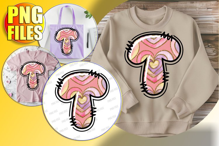 T Doodle Letter Valentine Bright Playful Design!