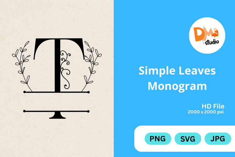 Simple Leaves Monogram